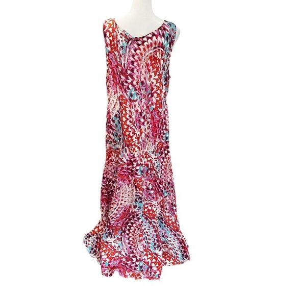 Sundance 100% Silk Maxi Dress Multicolor Print Women’s Size XL - Picture 6 of 7